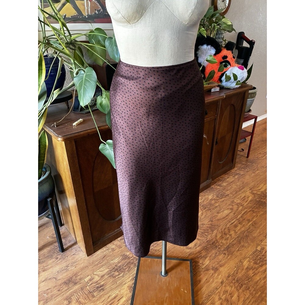Abercrombie & Fitch High Rise Satin Brown Animal Print Midi Skirt Women's XS